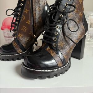 Women's Black and Brown Designer Ankle Boots